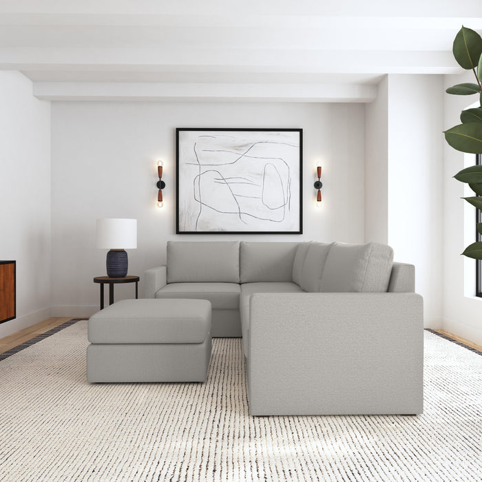 Flex 4-Seat Sectional with Standard Arm and Ottoman - Dow Furniture (ME)