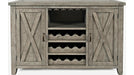 Jofran Outer Banks Server with Bottle and Glass Storage in Gray image