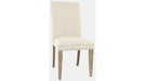 Jofran Carlyle Crossing Upholstered Chair in Cream/Rustic Distressed Pine (Set of 2) image