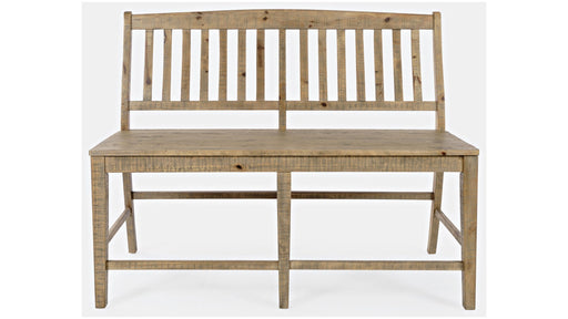 Jofran Carlyle Crossing Slatback Counter Bench in Rustic Distressed Pine image