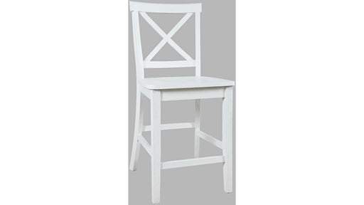 Jofran Eastern Tides X Back Counter Stool in Blanc (Set of 2) image