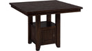 Jofran Kona Grove Fixed Counter Table with Storage Base in Chocolate image
